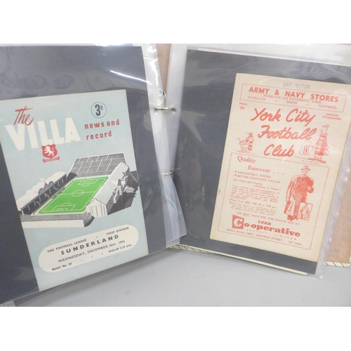 692 - A file of 20 football programmes from the 1950s including Arsenal, Hereford Utd., York City, Walsall