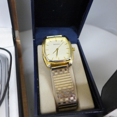 708 - A Charles Raymond watch, phone and pen set and five boxed wristwatches