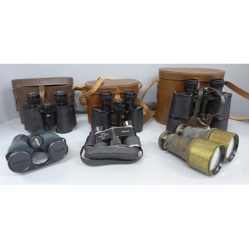 709 - Six pairs of binoculars, cased