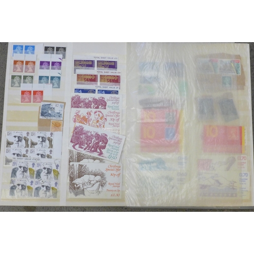 720 - Stamps; an album with GPO books, 2/- to 6/-, 1935 Silver Jubilee booklets, later Royal Mail books, s... 