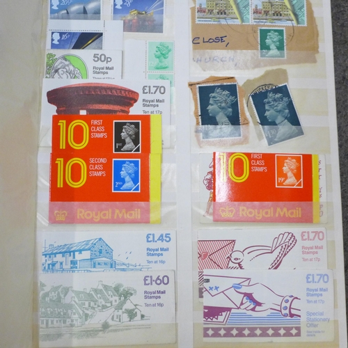 720 - Stamps; an album with GPO books, 2/- to 6/-, 1935 Silver Jubilee booklets, later Royal Mail books, s... 