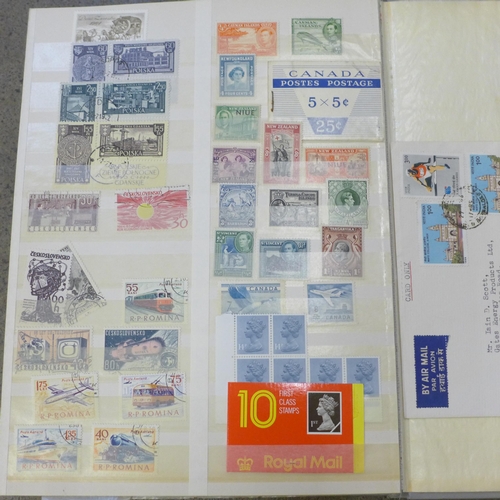 720 - Stamps; an album with GPO books, 2/- to 6/-, 1935 Silver Jubilee booklets, later Royal Mail books, s... 