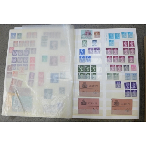 720 - Stamps; an album with GPO books, 2/- to 6/-, 1935 Silver Jubilee booklets, later Royal Mail books, s... 