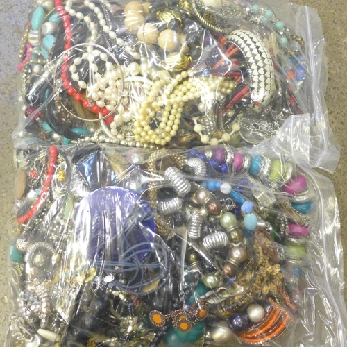 721 - Two bags of costume jewellery