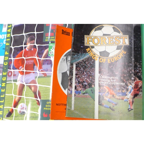 723 - Football; programmes, mainly Nottingham Forest in Europe, ticket stubs, FA Cup Centenary coin collec... 