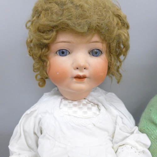 726 - Three dolls, one a/f, including a Heubach Koppelsdorf German bisque head example