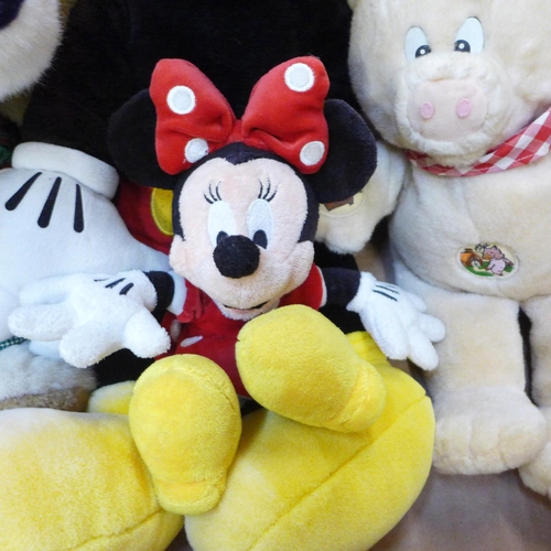 730 - A collection of soft toys including Disney Special Edition, Mickey and Minnie Mouse included