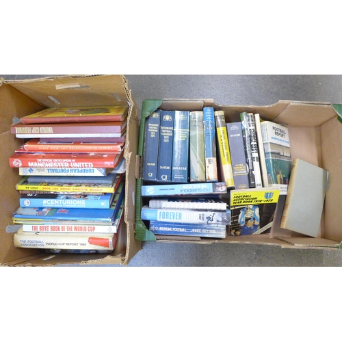 733 - Two boxes of Football books including 1966 World Cup Report **PLEASE NOTE THIS LOT IS NOT ELIGIBLE F... 