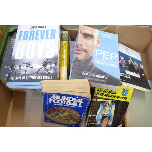 733 - Two boxes of Football books including 1966 World Cup Report **PLEASE NOTE THIS LOT IS NOT ELIGIBLE F... 