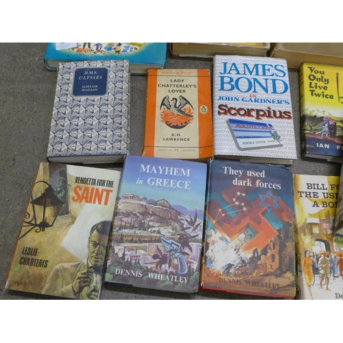 747 - Sixteen books including three Ian Fleming James Bond and five Dennis Wheatley