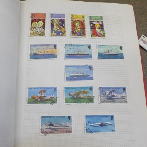 753 - Three albums of stamps, Guernsey and Commonwealth