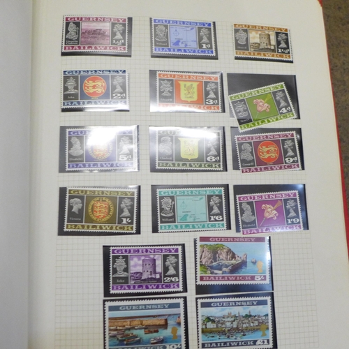 753 - Three albums of stamps, Guernsey and Commonwealth