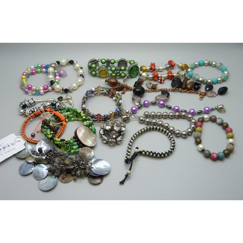 889 - A collection of costume bracelets