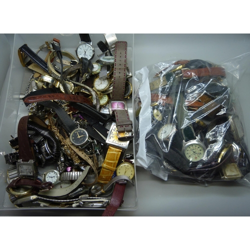 899 - A collection of gentleman's wristwatches, (2 bags)