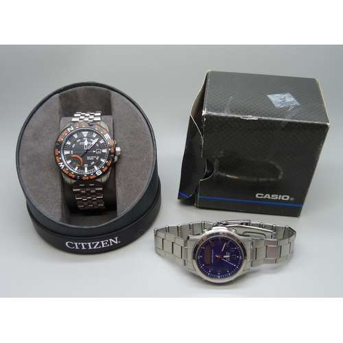 939 - Two wristwatches, Citizen Eco-Drive and Casio, boxed