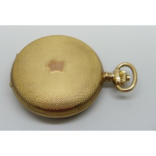 972 - A gold plated full-hunter pocket watch, Swiss Emperor, together with a rolled gold Albert chain