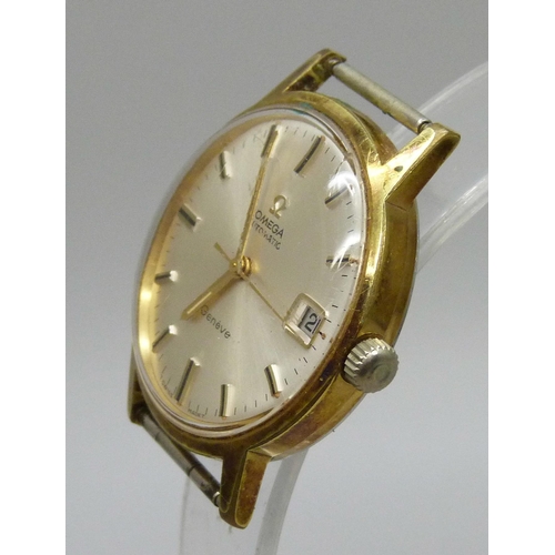 975 - An Omega automatic wristwatch with date, the case back bears inscription dated 1971