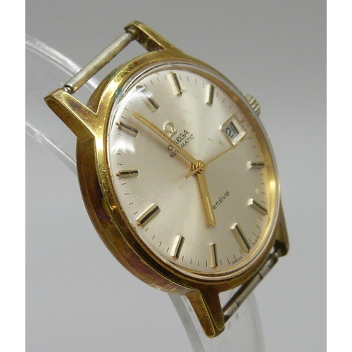 975 - An Omega automatic wristwatch with date, the case back bears inscription dated 1971