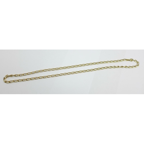 988 - A yellow metal chain, marked 585, 19.3g, 50cm