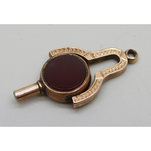 998 - A combination swivel fob/watch key, stamped 10