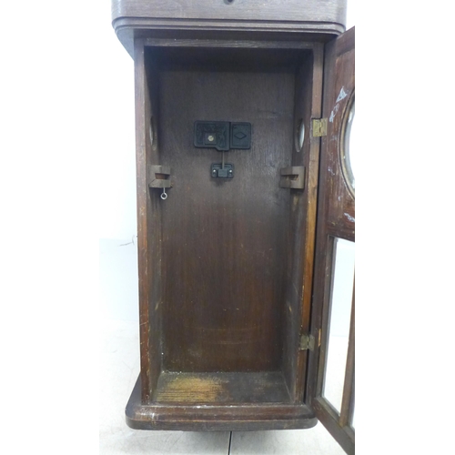 2045 - A vintage oak long cased clock case