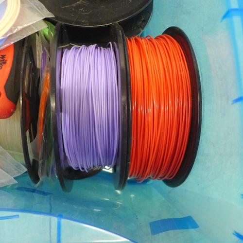 2051 - A box of assorted colour 3D printing filaments