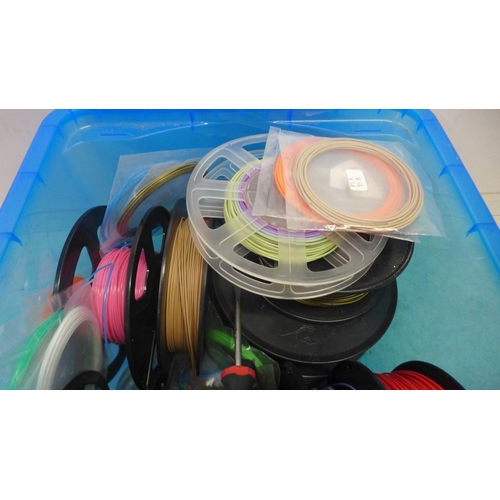 2051 - A box of assorted colour 3D printing filaments