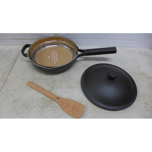 2059 - An Our Place Always pan with lid stainless steel steamer basket and beech wood spatula  - boxed - Ch... 