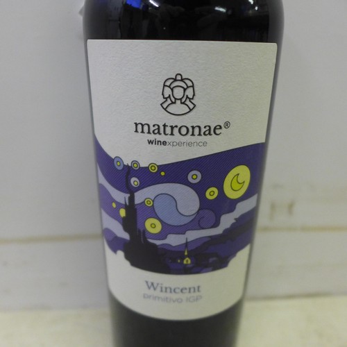 2050 - A box of Six 750ml bottles of Matronae Wincent Primitivo IGP red wine