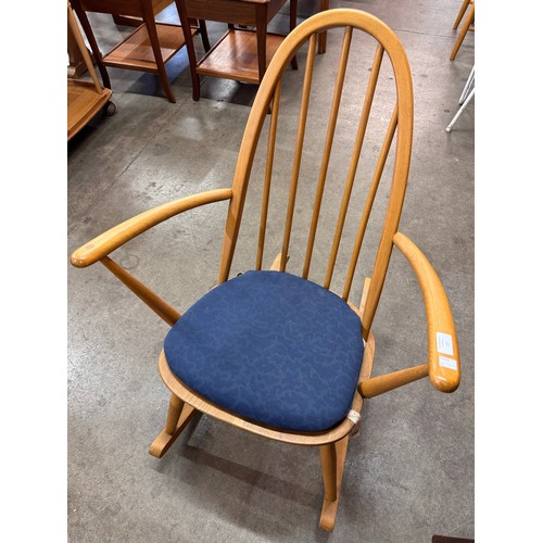 23 - An Ercol Blonde and elm and beech Quaker rocking chair