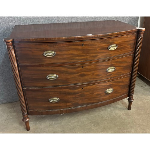 132 - A Regency mahogany bow front chest of drawers