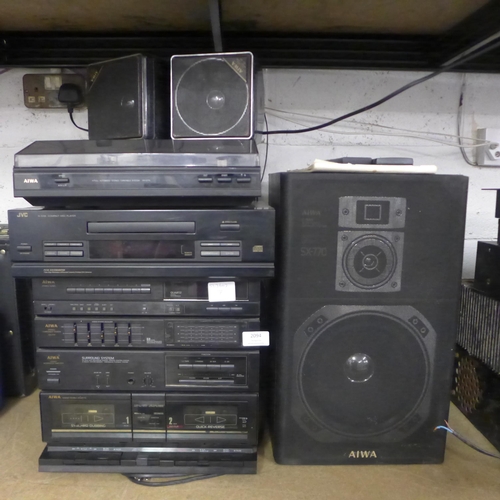 2094 - An Aiwa CX-770K stereo system including an Aiwa PX-E770 turntable, stereo tuner, 5-band graphic equa... 