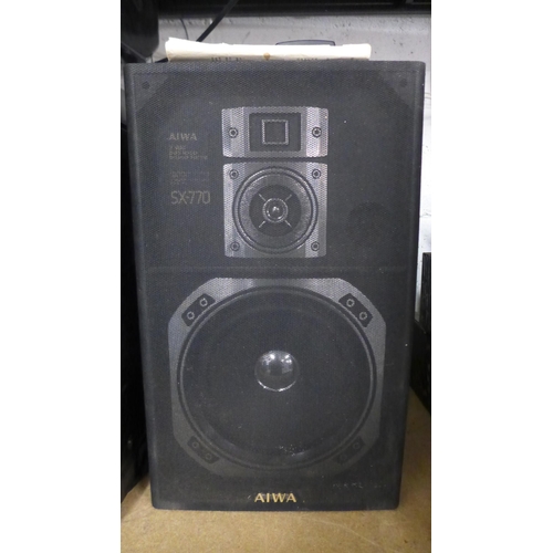 2094 - An Aiwa CX-770K stereo system including an Aiwa PX-E770 turntable, stereo tuner, 5-band graphic equa... 