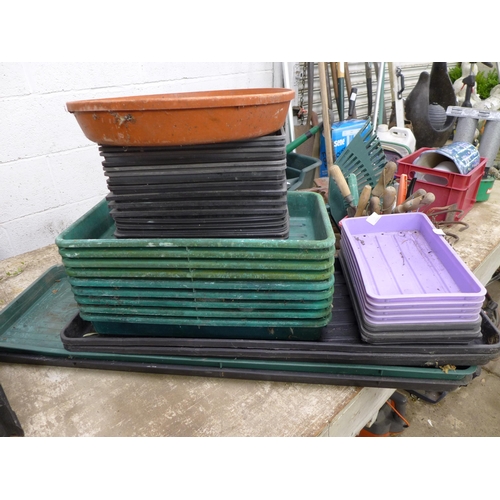 2168 - A large quantity of assorted plastic plant trays