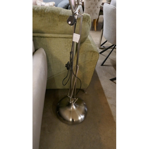 1339 - A brushed steel floor standing anglepoise lamp