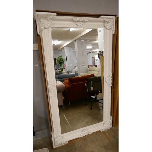 1365 - A white framed mirror 7 x 4ft