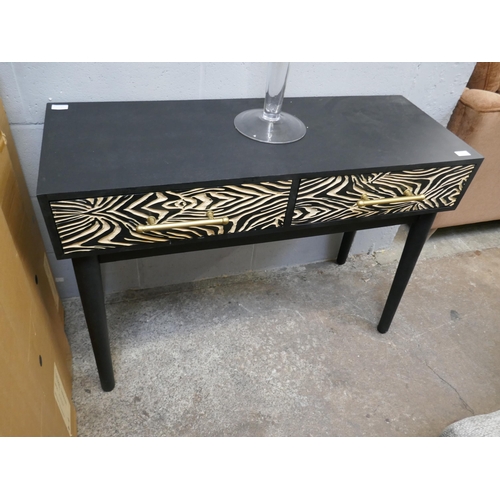 1381 - A two drawer zebra console table