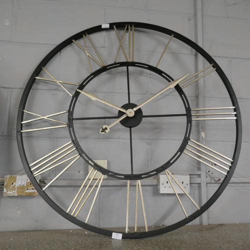 1407 - A large black skeleton clock