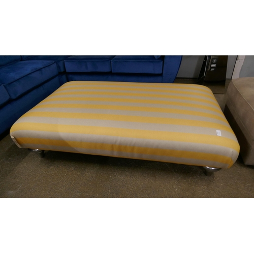 1411 - A Nash Interiors yellow and silver footstool and three scatter cushions - brand new RRP £400