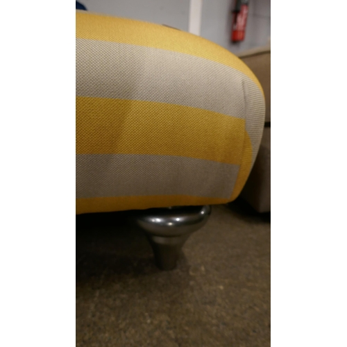 1411 - A Nash Interiors yellow and silver footstool and three scatter cushions - brand new RRP £400