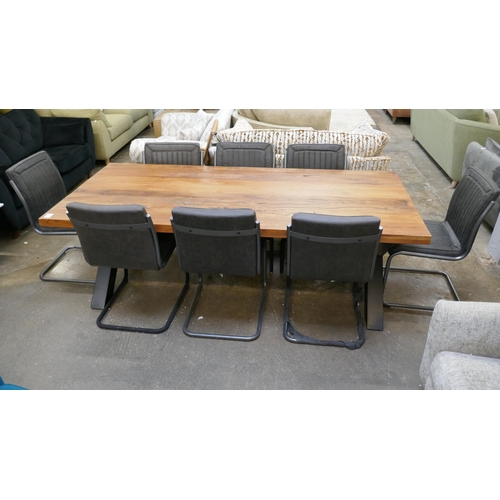 1421 - A Lex 220cm dining table and eight Novo chairs  * This lot is subject to VAT