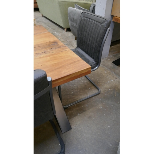 1421 - A Lex 220cm dining table and eight Novo chairs  * This lot is subject to VAT