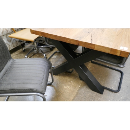 1421 - A Lex 220cm dining table and eight Novo chairs  * This lot is subject to VAT