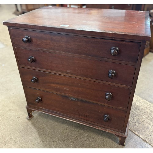 161 - A George IV mahogany and rosewood crossbanded chest of drawers