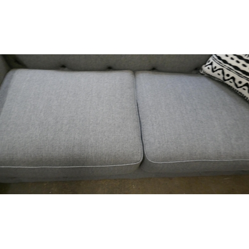 1443 - A grey weave Chesterfield three seater sofa - brand new RRP £1379