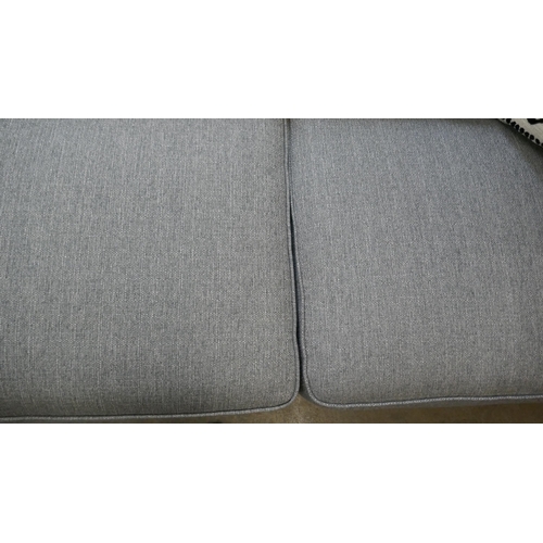 1443 - A grey weave Chesterfield three seater sofa - brand new RRP £1379