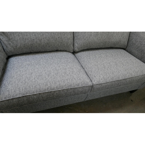 1454 - An MG Designs, Long Eaton, grey weave 3.5 seater sofa and three seater sofa, both interior sprung wi... 