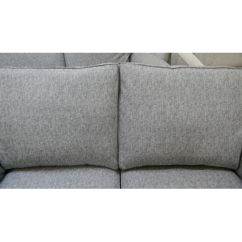 1454 - An MG Designs, Long Eaton, grey weave 3.5 seater sofa and three seater sofa, both interior sprung wi... 