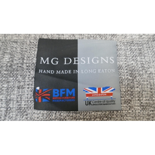 1454 - An MG Designs, Long Eaton, grey weave 3.5 seater sofa and three seater sofa, both interior sprung wi... 