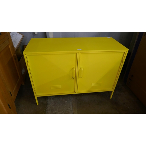 1459 - A yellow metal industrial style cabinet